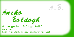 aniko boldogh business card